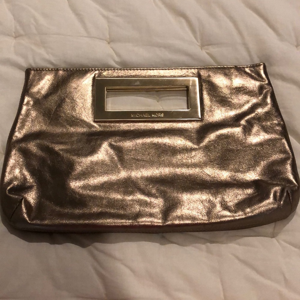 Gold metallic Michael Kors purse